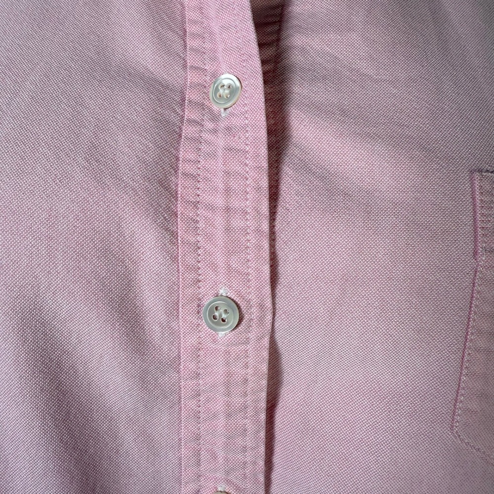 VTG J.Crew Womens Pink Cotton Oxford Short Sleeve Button Down Shirt XL - Picture 4 of 9